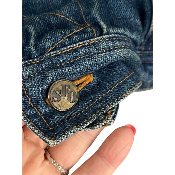 Santa Fe Outback Denim Jacket Men XL Barn Coat Western Fleece Chores Southwest - Picture 8 of 14